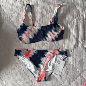 Athleta Tie Dye Bra Cup Bikini Swim Set Small 34 B/C New